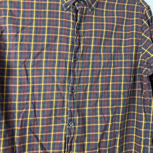 J Crew Shirt Dress Button Down Plaid Print‎ Brushed Twill Knit Slim Fit Navy Top - Picture 3 of 6